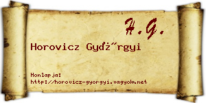 Horovicz Györgyi névjegykártya